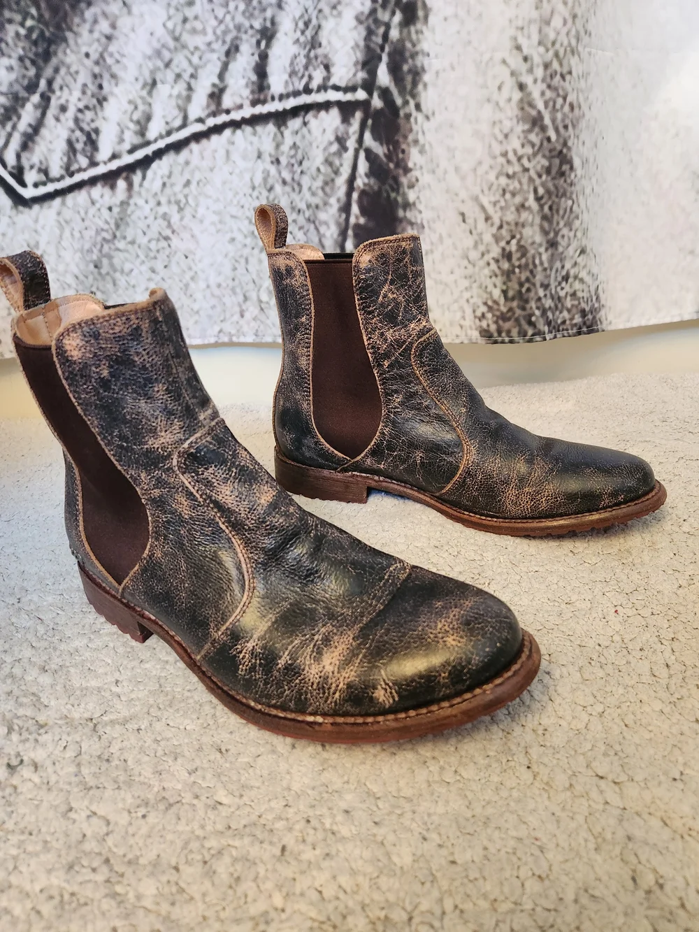 Bedstu Distressed Leather Boots Size 9 - Picture 1 of 3